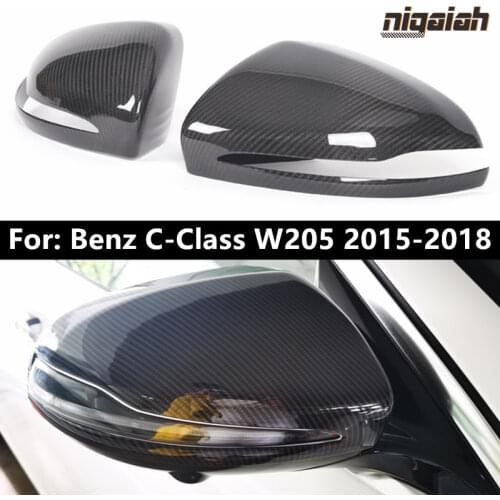 Dry Carbon Fiber Mirror Cover For Mercedes W205 W222 W213 for Benz C S GLC E Class Side Door Wing Mirror Cap Shell AMG Style LHD