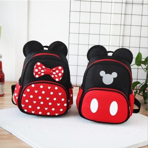 Disney New Kids school bags Kindergarten Children Cartoon Mickey School Bags Minnie Backpack Waterproof Schoolbags Satchel