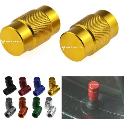 For YAMAHA MT-07 MT 07 MT07 2014-20120 Motorcycle Wheel Tire Valve caps CNC Airtight Covers LOGO MT-07 Gold