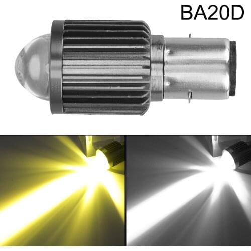 Motorcycle Headlight MotH4 Led BA20D CSP Super Bright Lens Lamp Scooter Fog Lights Bulbs ATV Accessories White To Yellow