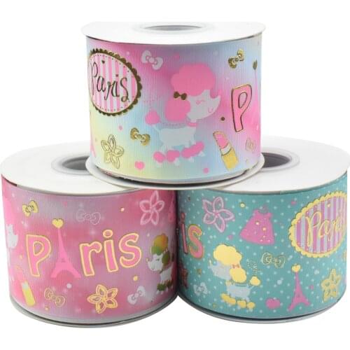 HSDRibbon 75mm 3inch hsd-design custom popular Pattern on Grosgrain Ribbon