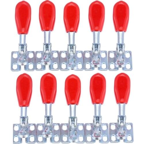 JFBL Hot 10Pcs GH-201A 27Kg Toggle Clamp Quick Release Vertical/Horizontal Type Clamps U-Shaped Bar Hand Tool for Woodworking