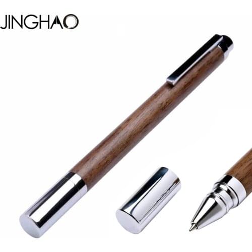 Jinghao KACO WISDOM Series High Quality Walnut and Silver Rollerball Pen with Original Gift Case 0.5mm Ballpoint Pens for Office