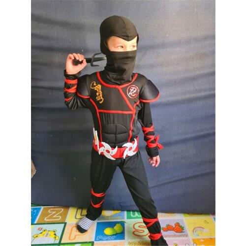 Kids Dragon Ninja Cosplay Costumes Boys Children Fancy Party Halloween Samurai Warrior Suit Swordsman
