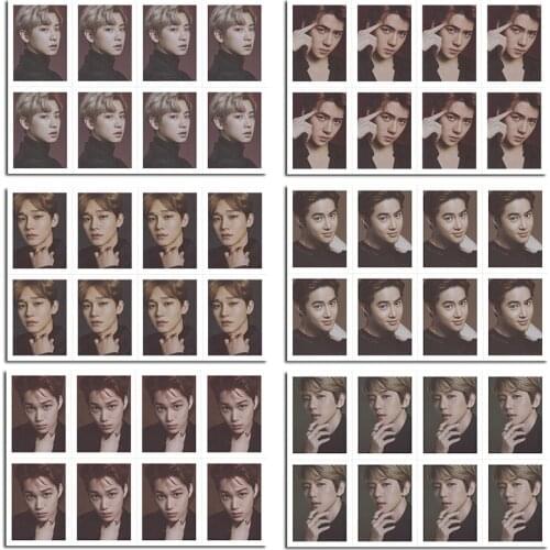 KPOP EXO Combination Surrounding Photos 1 Inch ID Photo Wu Shixun And Bian Boxian BAEKYUN Photos Of The Same Collection Card