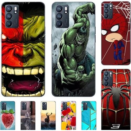 Soft Case For OPPO Reno 6 Pro PEPM00 PEQM00 Reno6 Pro Plus + PENM00 Phone Cover Cartoon Fundas Super Hero Coque Bumber Cat Shell