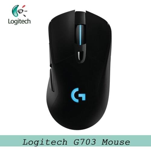 Logitech G703 Wireless Gaming Mouse 2.4Ghz with RGB Genuine 12000DPI Optical Ergonomic Official Agency Test for PC Laptop