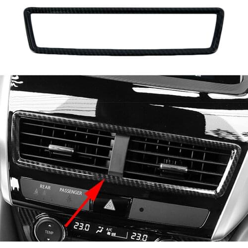 Car Carbon Fiber Styling Center Dashboard Panel Air Vent Outlet AC Cover Trim Fit For Mitsubishi Eclipse Cross 2018 2019 2020