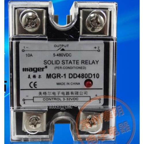 Mager Genuine new original single-phase solid-state relay SSR DC-DC10A 24v DC control DC MGR-1 DD480D10 5-480VAC 3-32VDC