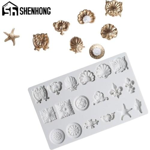 SHENHONG Silicone Fondant Cake Mold Emboss Paste Retro Relief Sugarcraft Dessert Baking Mould Pastry Decorating Tools
