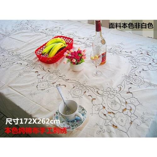 Embroidered French tablecloth hand embroidered cotton bed cover 172X262cm