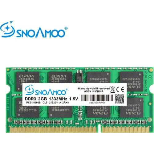 SNOAMOO DDR3 4GB 1333/1600 MHz memoria Ram Notebook Memory SO-DIMM PC3-10600S 204 Pin 1.5V 2Rx8 SO-DIMM Computer Memory Warranty