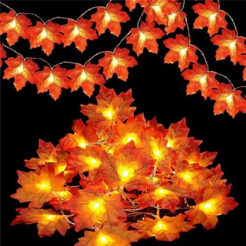 Light String 2M/5M LED Plant Fairy Light String Maple Leaf Light Battery Garland DIY Thanksgiving Christmas Lighting