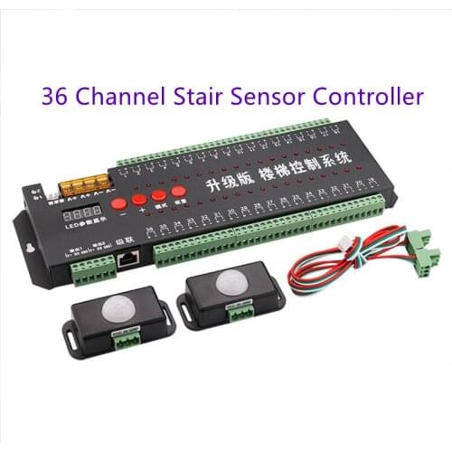 PIR Motion Sensor Light Strip Stair Lights 36 Channel LED Controller Indoor Motion Night light 12V Flexible LED Strip Tape Light