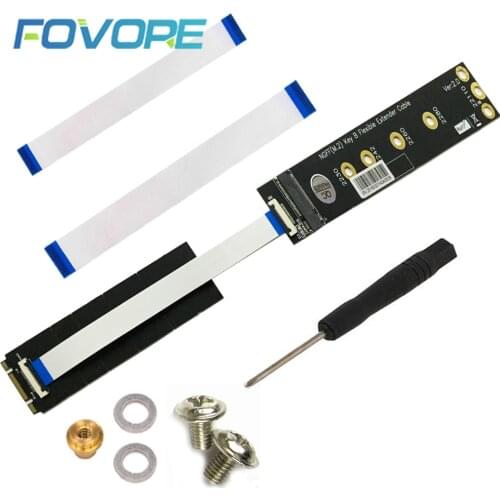 M2 Riser Extension Cable NGFF M.2 Key B SATA SSD Adapter Card PCI-E Riser Flexible Extender Cable for 2230 2242 2260 2280 2210