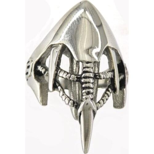Fanssteel Stainless steel jewelry tribal long tooth Medallion Ring FSR06W86