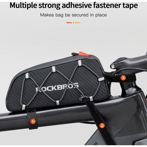 ROCKBROS Bike Bag Waterproof Reflective Front Top Frame Tube Bag Large Capacity Ultralight Bicycle Bag Cycling Pannier Bag 1L