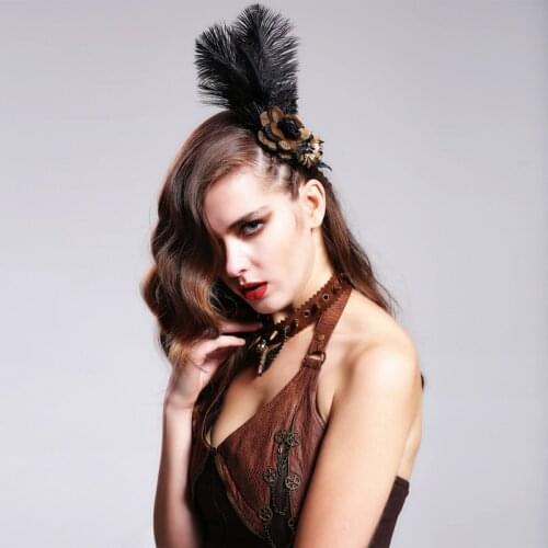 Devil Fashion Gothic Bird Pendant Women Necklace Snap Button Adjustment Collar Rivet Bronze Necklace