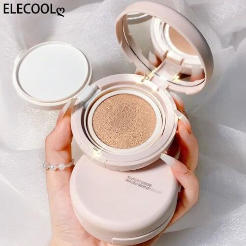 ELECOOL BB Air Cushion Liquid Foundation CC Cream Concealer Whitening Makeup Cosmetic Waterproof Brighten Face Base Tone