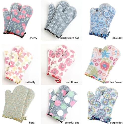 1PCS Heat Resistant Thickening Cooking Tools Microwave Oven Gloves Non-slip Oven Mitts Silicone Kitchen Accessories