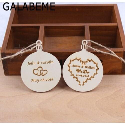 10pcs diameter 7cm Personalized name date logo Wood tag Rustic Wedding Gifts Engraved Wooden tags vintage wedding decoration