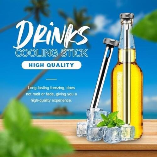 2x Drinks Cooling Stick Portable Beer Cooler Ice Cold Wine Cooling Stick Chiller Stick Stainless Steel Beverage Drinking Chiller