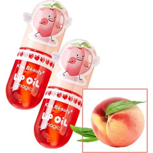 3ML Peach Lip Gloss Temperature Change Capsule Moisturizing Nourishing Non-sticky Improve Dryness Color Changing Lip Glaze