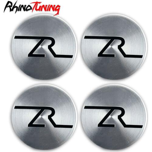4pcs 61mm Car Wheel Center Hubcap Stickers ZR Symbol logo Badge Emblem Flat Sliver For For 1979-04 Mustang 95 Cobra R