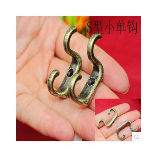 50 Pieces Antique Brass Wall Hook Hat Coat Robe Hooks / Antique Brass 21*34mm