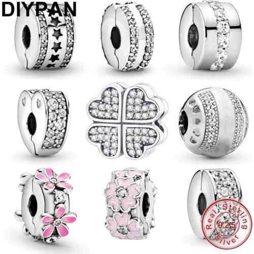 2019 Genuine 925 Sterling Silver Cilps Charms Beads Dangle Fits Original Charm Bracelet DIY Jewelry For Making Pulsera
