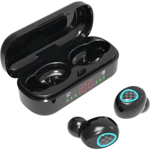 V7 Wireless BT5.0 Headphones In-ear Low Latency Sports Earbuds with LED Display Screen Smart Touch Control Button earphones