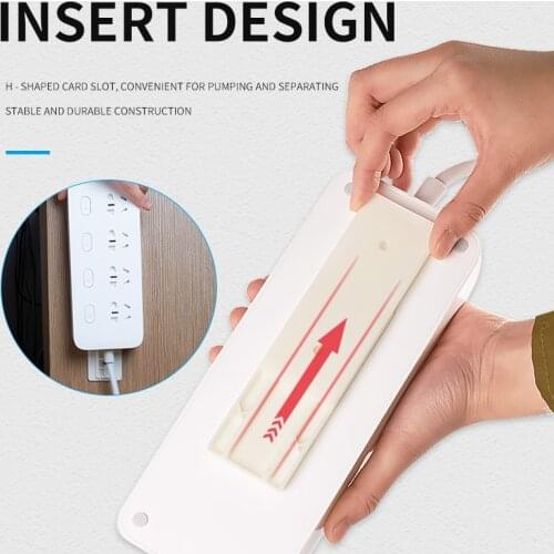 Seamless Punch Free Plug Sticker Holder Wall Fixer Power Strip Holders Storage Sockets Wall Holders Shelf Stand Holder Plug Hook