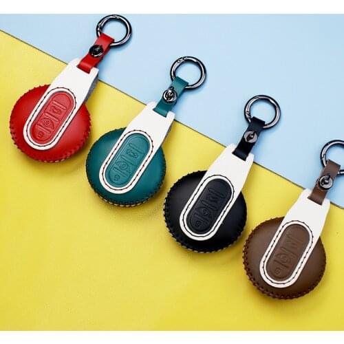 Genuine Leather Car Key Case Keychain Cover Fob For BMW MINI Cooper S One JCW F55 F56 F54 F57 F60 Clubman Countryman Accessories