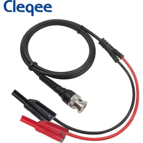 Cleqee P1010 BNC Q9 To Dual 4mm Stackable Shrouded Banana Plug with Test Leads Probe Cable 120CM