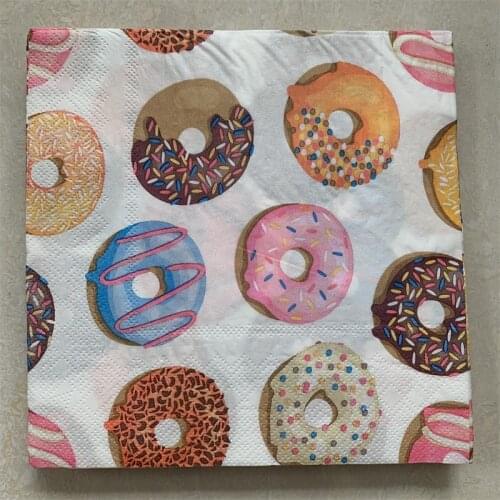 Decoupage wedding napkins paper tissue cake donuts ice cream party decor hotel restaurant home serviettes handkerchief 20 towel