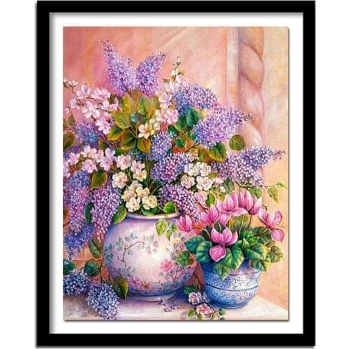 DIY Diamond Purple flowers 5D Diamond Painting Cross Stitch Kits Diamond Embroidery Full Rhinestone Decor CV232