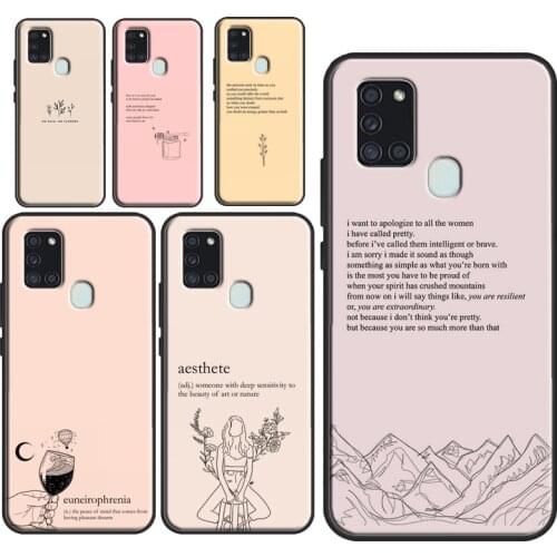 Aesthetics Chic Minimal Poems Case For Samsung A52 A72 A32 A12 A21S A20e A10 A20 A30 A40 A50 A70 A11 A31 A41 A51 A71