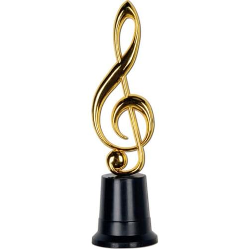 Customized low price gold trophy and high quality custom oem golden music trophy