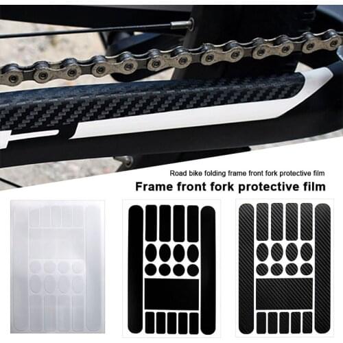 2PCs Anti Scratch Bicycle Protective Sticker Mountain Bike Frame Front Fork Protective Film Chain Transparent Tape Scratch Proof