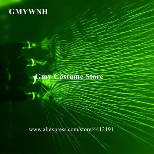 M51 DJ 4pcs laser heads gloves green beams club ds wears stage costumes rechargeable gloves led costume laser man projector ds