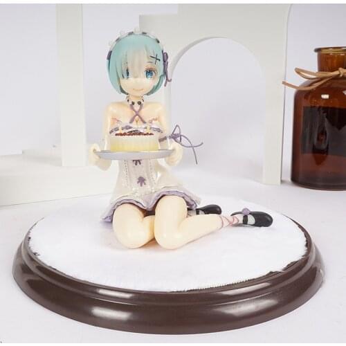 Cute Life In A Different World From Zero Rem with Cake Blue Hair Girl Kid Gift Toy