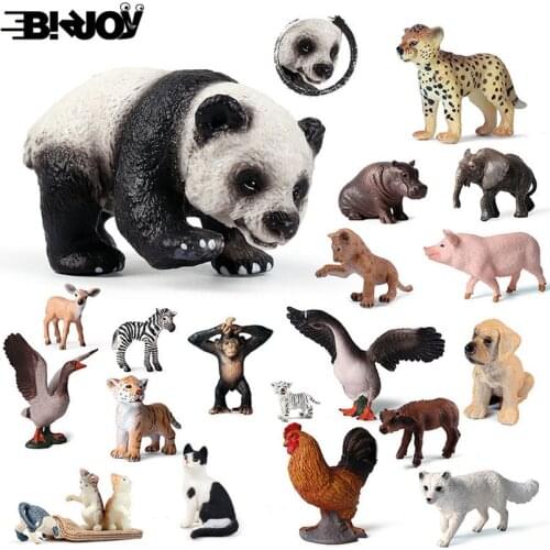 Cute Cub Model Simulation Zoo Wildlife Figure Lovely Educational Baby Panda Lion Zebra Elephant Animal Toy Child Kids Decor Gift