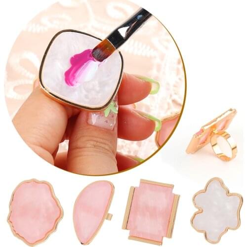 Marble Finger Ring Nail Color Palette Mixing Nail Gel Polish Plate Varnishes Display Stand Showing Palettes Manicure Tool LY1925