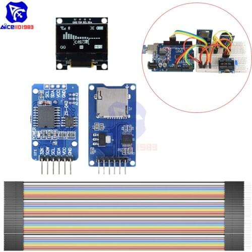 Diymore Real Time Clock Kit DS3231 IIC Module 0.96" OLED LCD Display TF Card Adapter Board 10cm 40Pin Male to Female Dupont Wire