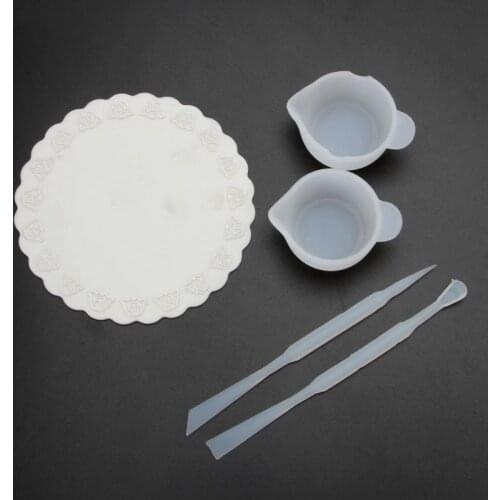 UV Resin DIY Casting Jewelry Tools Kit Including Silicone Cup Stirrers Spoon Pad