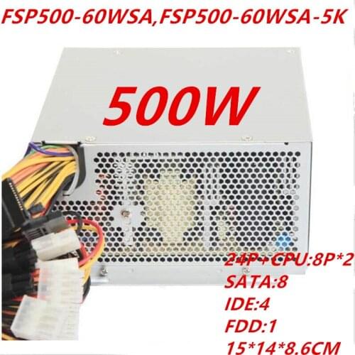 New PSU For FSP ATX 4U 500W Power Supply FSP500-60WSA FSP500-60WSA-5K