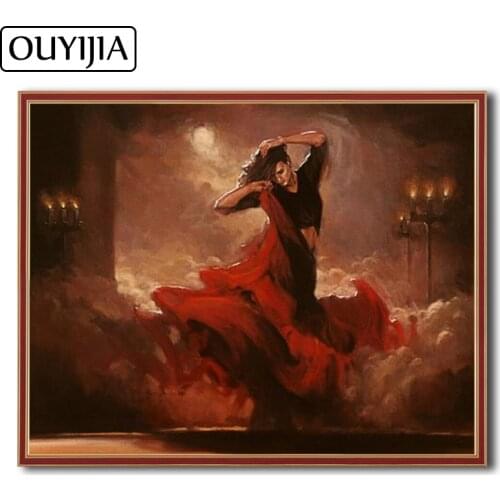 OUYIJIA 5D DIY Tango Dancer Sport Ballet Beauty Diamond Painting Girl Oil Mosaic Embroidery Rhinestone Cross Stitch Decoration