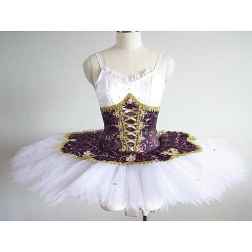 Coppelia Professional Ballet Tutu White Purple Women Ballet Stage Costume Adult Classical Ballet Performance Tutu Perform Ballet