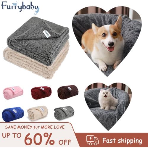 Furrybaby Premium Fluffy Fleece Dog Blanket Super Soft and Warm Pet Throw for Dogs Puppy Cats Kittens Pets Accessories