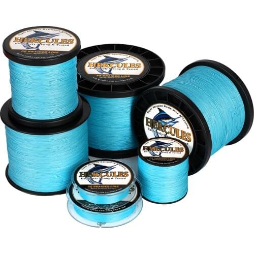 Hercules Carp Fishing Line 12 Strands PE Monofilament Long Shot Blue Gifts for Men Ocean Rock Fishing Supplies 100-2000M Cord